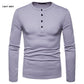 Velvet Warm Henley Collar Long-Sleeved T-Shirt