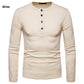 Velvet Warm Henley Collar Long-Sleeved T-Shirt