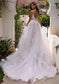 Slim And Deep V Suspender Light Wedding Dress