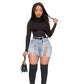 Women Fashion Strapping Jeans Shorts