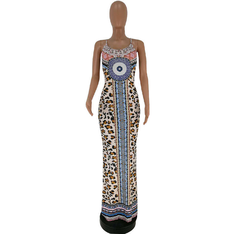 New Positioning Printed Sling Dress