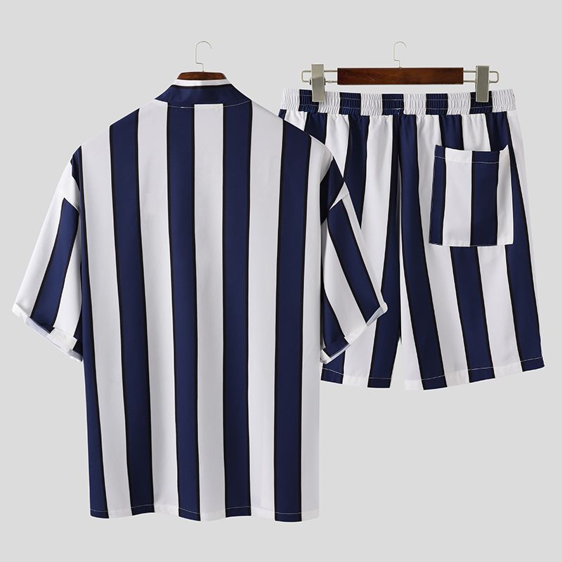 Summer Short Men's Striped Beach Suit