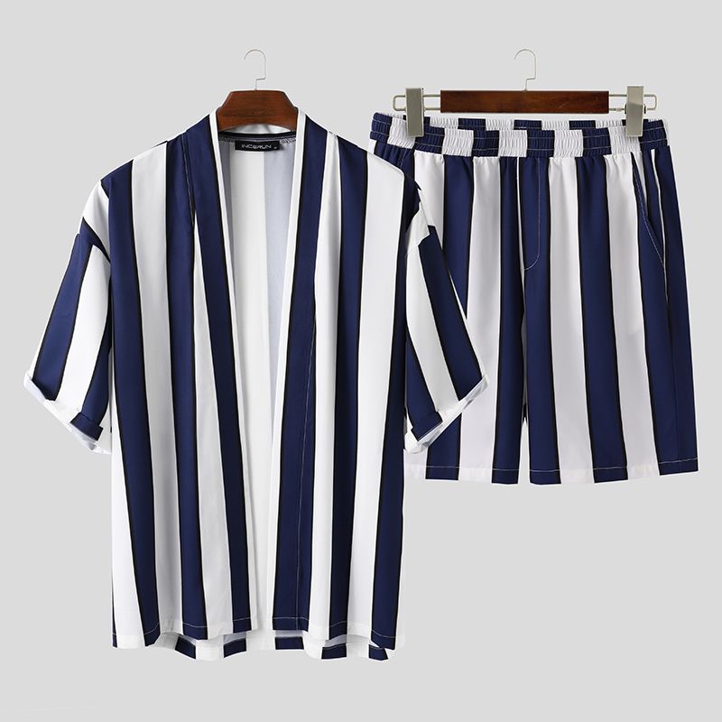 Summer Short Men's Striped Beach Suit