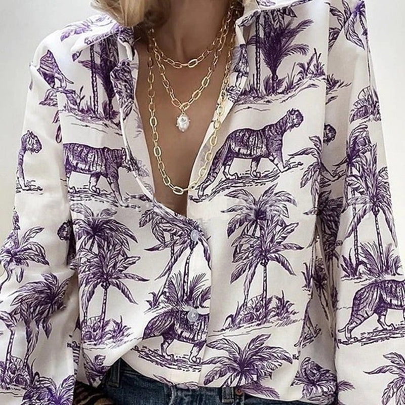 Unique Print Shirt Women Top