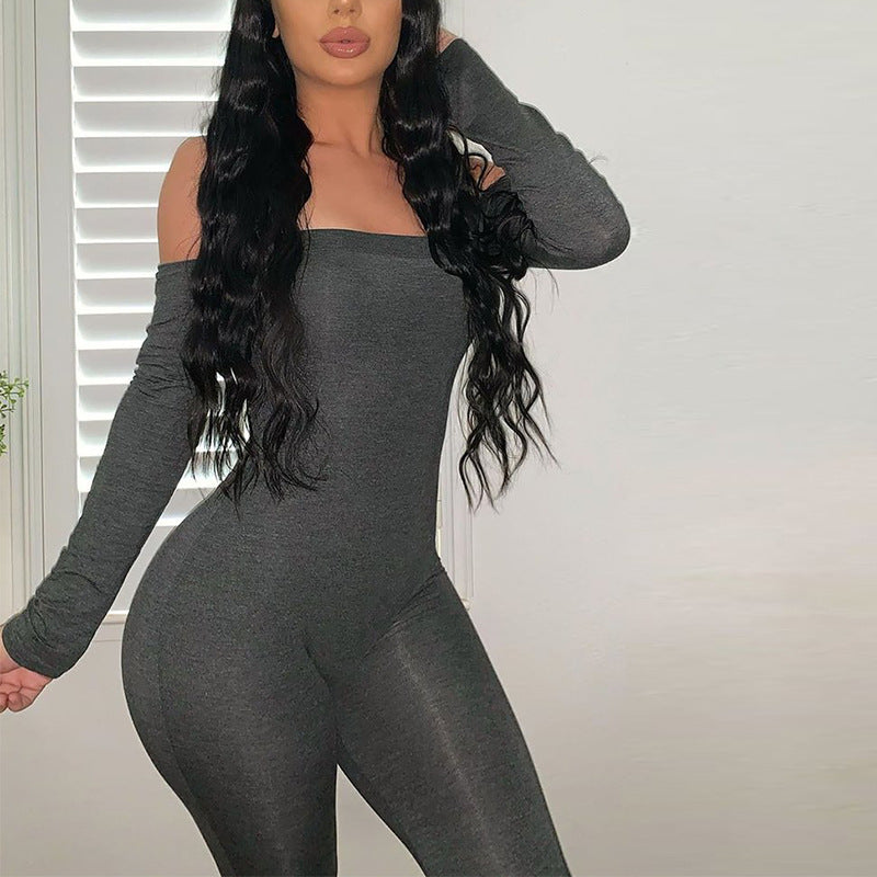 Off-shoulder Jumpsuit Sexy Fitted Trousers