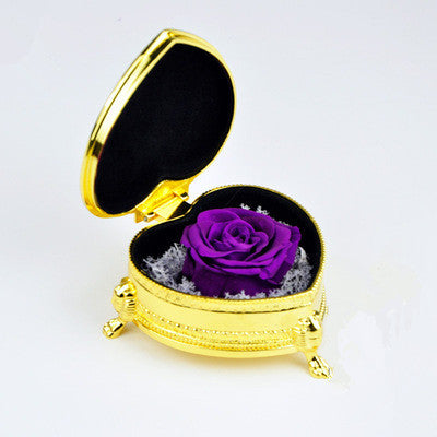 Creative Valentine Gift Immortal Rose Heart Box Flower Craft