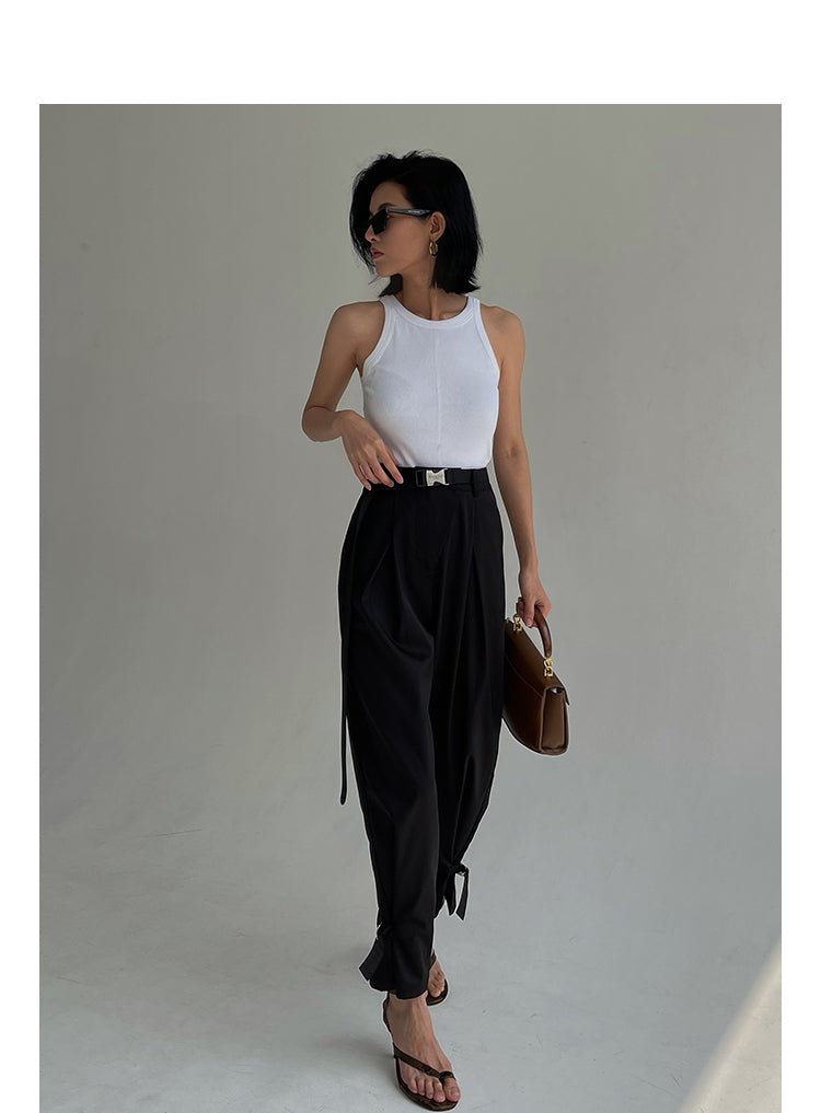 High-waist Drape Sweatpants Mopping Wide-leg Pants