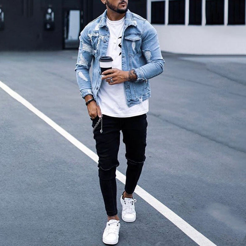 Men's Ripped Denim Jacket