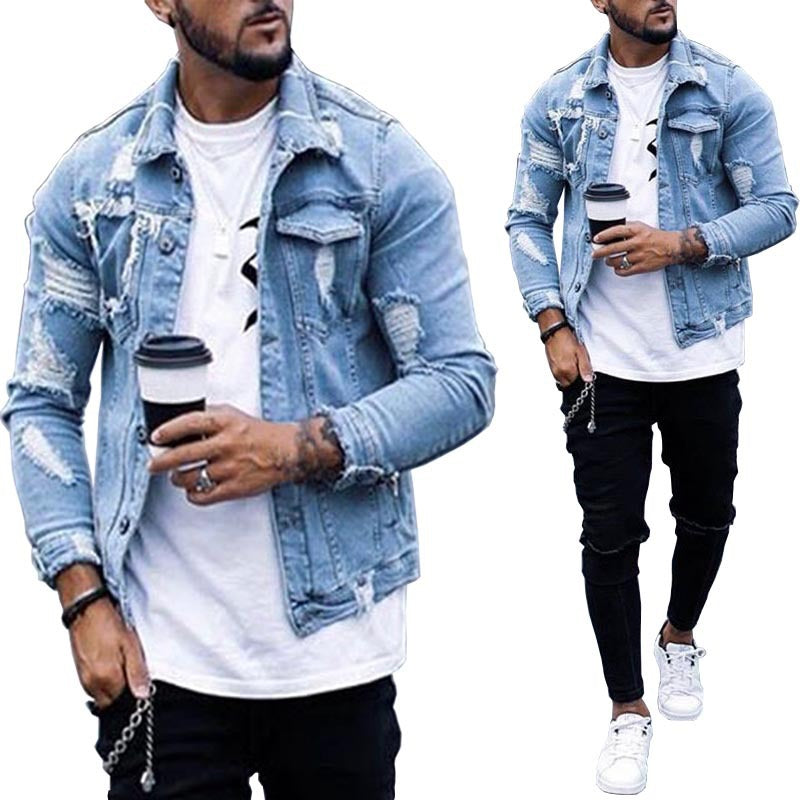 Men's Ripped Denim Jacket