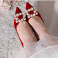 Pearl Rhinestone Stiletto Wedding Shoes