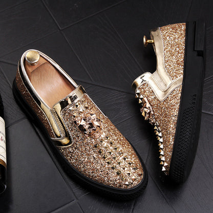 Trendy men shoes - Rivet Sequined Low-Top Style Shoes