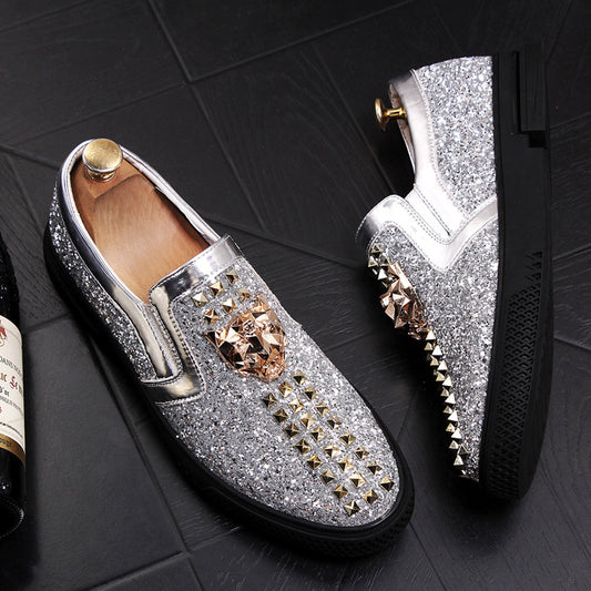 Trendy men shoes - Rivet Sequined Low-Top Style Shoes