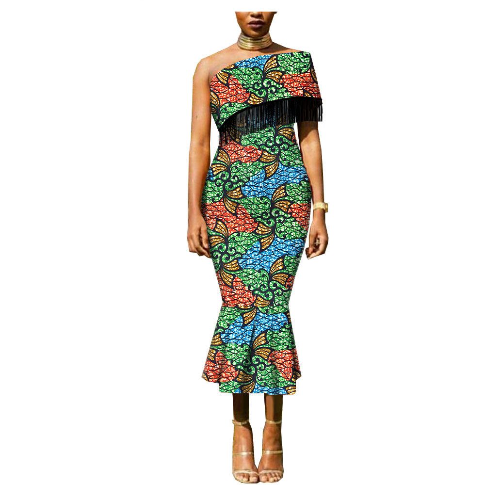 African Ethnic Printed Batik Dress