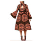 African Ethnic Printed Batik Cotton Dress