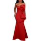 Fashion Big Bow Wrapped Chest Evening Dress Women