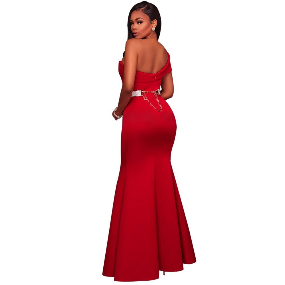 One Shoulder Evening Dress