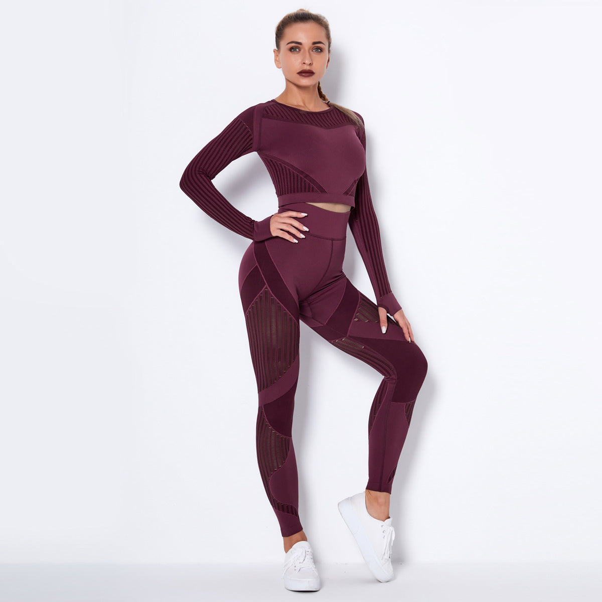 Seamless Knitted Absorbent Yoga Long-Sleeved Suit