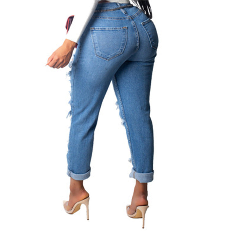 Ripped Stretched Casual Denim