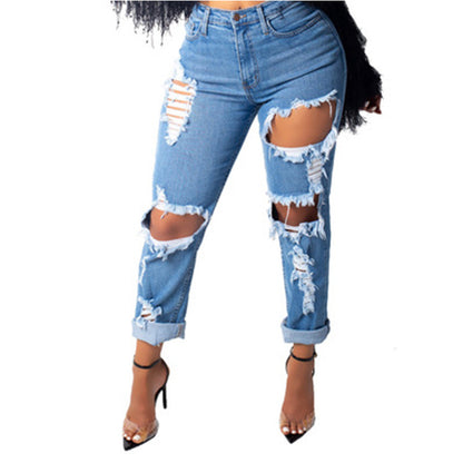 Ripped Stretched Casual Denim