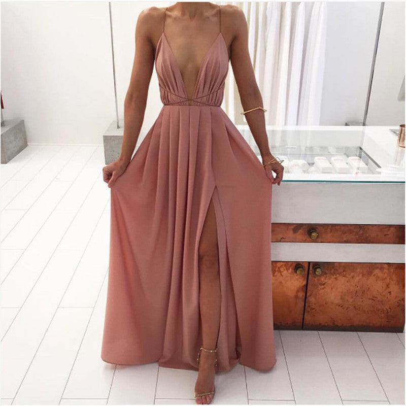 Sexy Maxi Jurk Backless Summer Party Slit