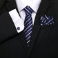 Striped Flower Series 8Cm Tie Three-Piece Suit