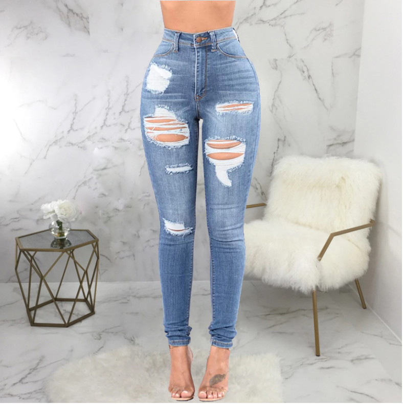 Sexy Pencil Ripped Jeans