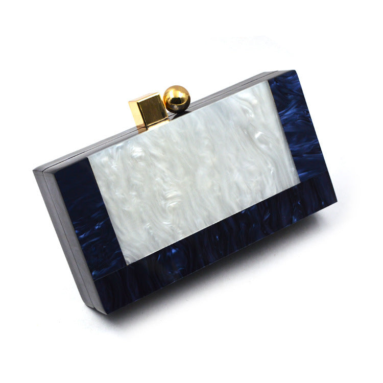 Shell Acrylic Stitching Dinner Chain Clutch