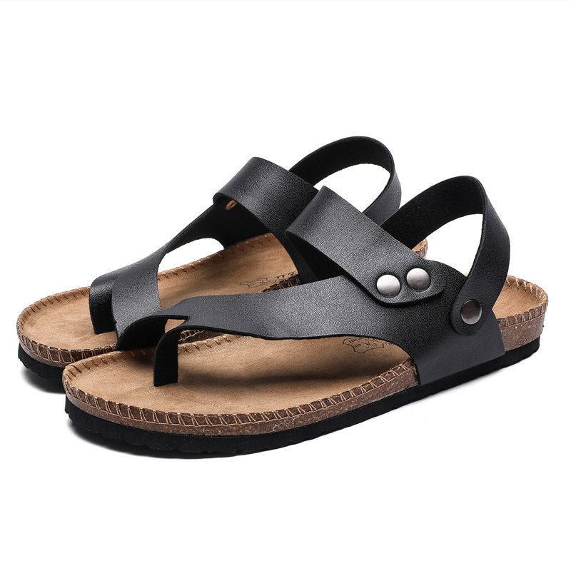 Summer Slippers Men Cork Beach Flip Flops