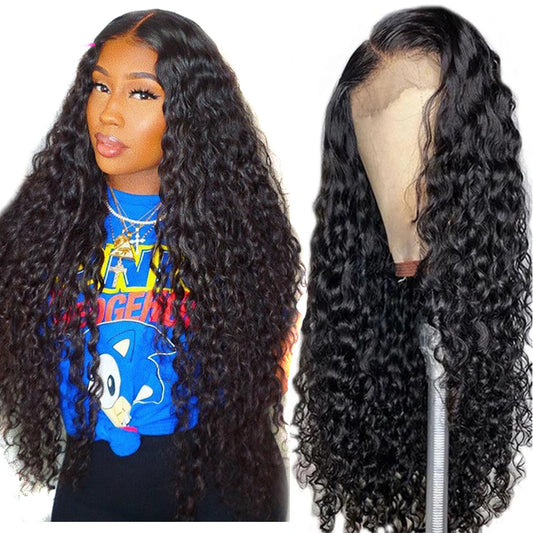 HD Frontal Curly Transparent Lace Wig - Cover 13 Water Wave Baby Hair Lace Wig