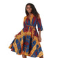 African Long Sleeve Printed Shirt Dress