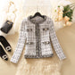 Celebrity Long Sleeve Tweed Slim Fitting Jacket