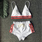 Bikini Three-Piece Solid Color Swimsuit Split Swimsuit