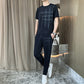 Ice silk short-sleeved t-shirt suit men