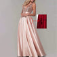 Sequined Rose Gold Formal Evening Dress