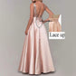 Sequined Rose Gold Formal Evening Dress