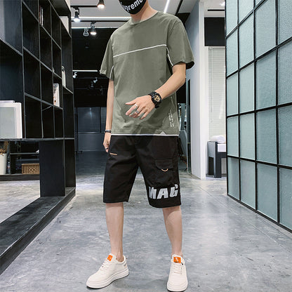 Men Short Sleeve-T-Shirt Shorts Suit