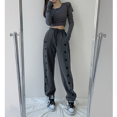 New Love High Waist Drawstring Pants Loose Drawstring