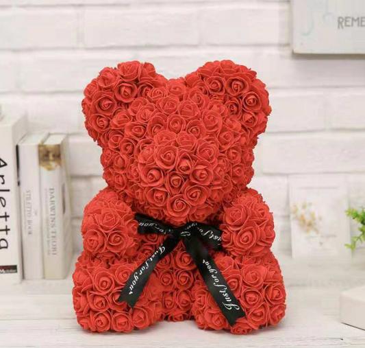 25cm Cute Flower Rose Bear Handmade Valentines Gift