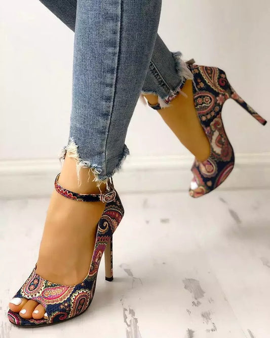 Beautiful Printed stiletto heel shoes