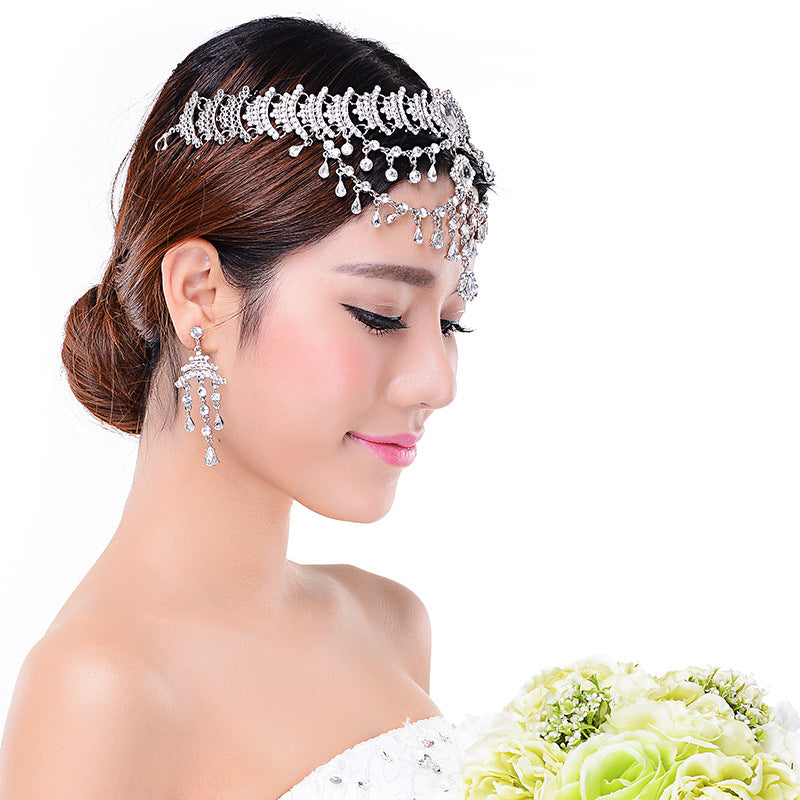 Alloy Western style Bride Crown and Earrings Accessories Set