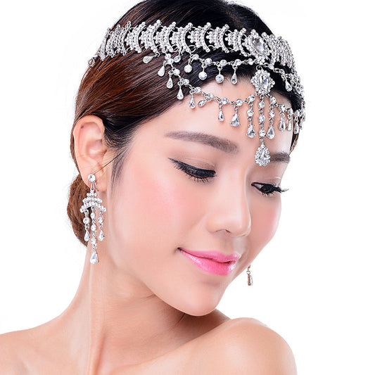 Alloy Western style Bride Crown and Earrings Accessories Set