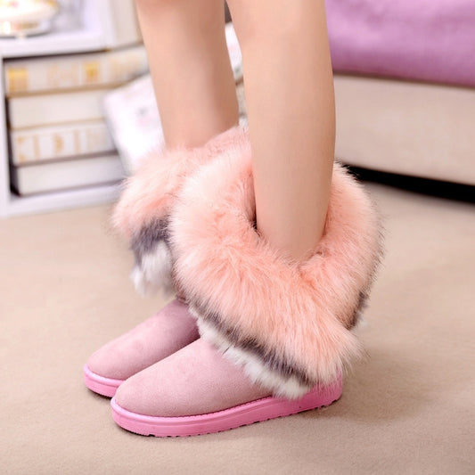 Fox fur thick-soled comfy tassel