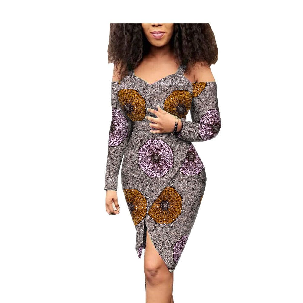 Africa printed cotton dress