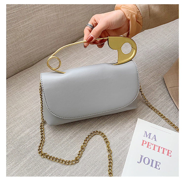 Mini Pin Top Handle Purse Leather Handbag