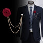 Fashion Handmade Rose Brooch Tassel Men Suit