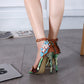 Serpentine flower super high heel sandals