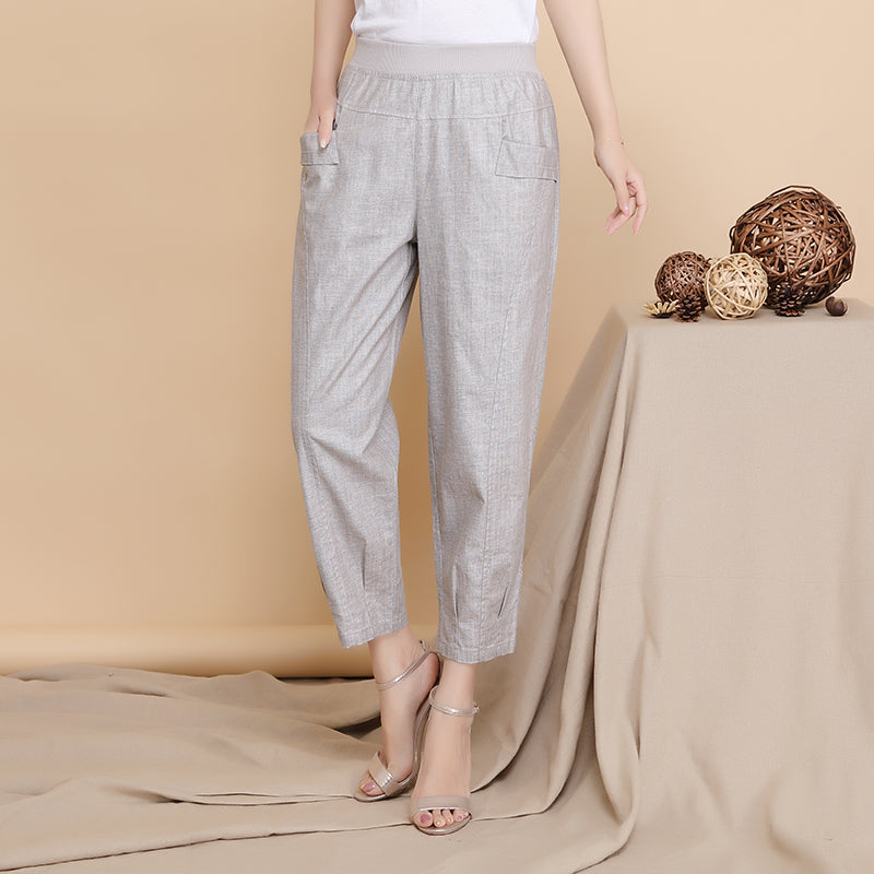 Women's Linen Cropped Pants