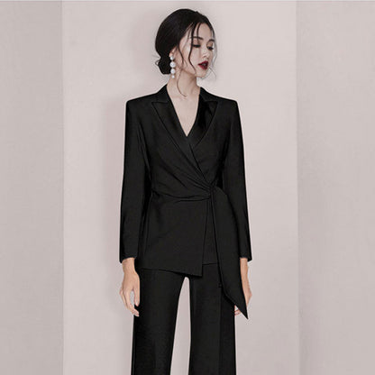 Fashion Suit Wide-legged Pants Set