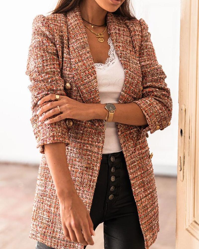 Long sleeve double breasted blazer