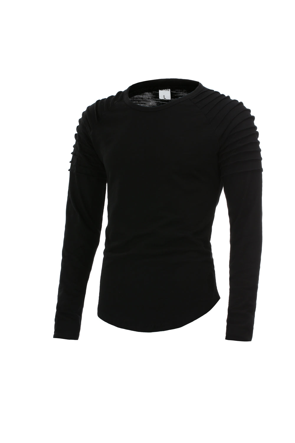 Round Neck Solid Color Long Sleeve T-Shirt